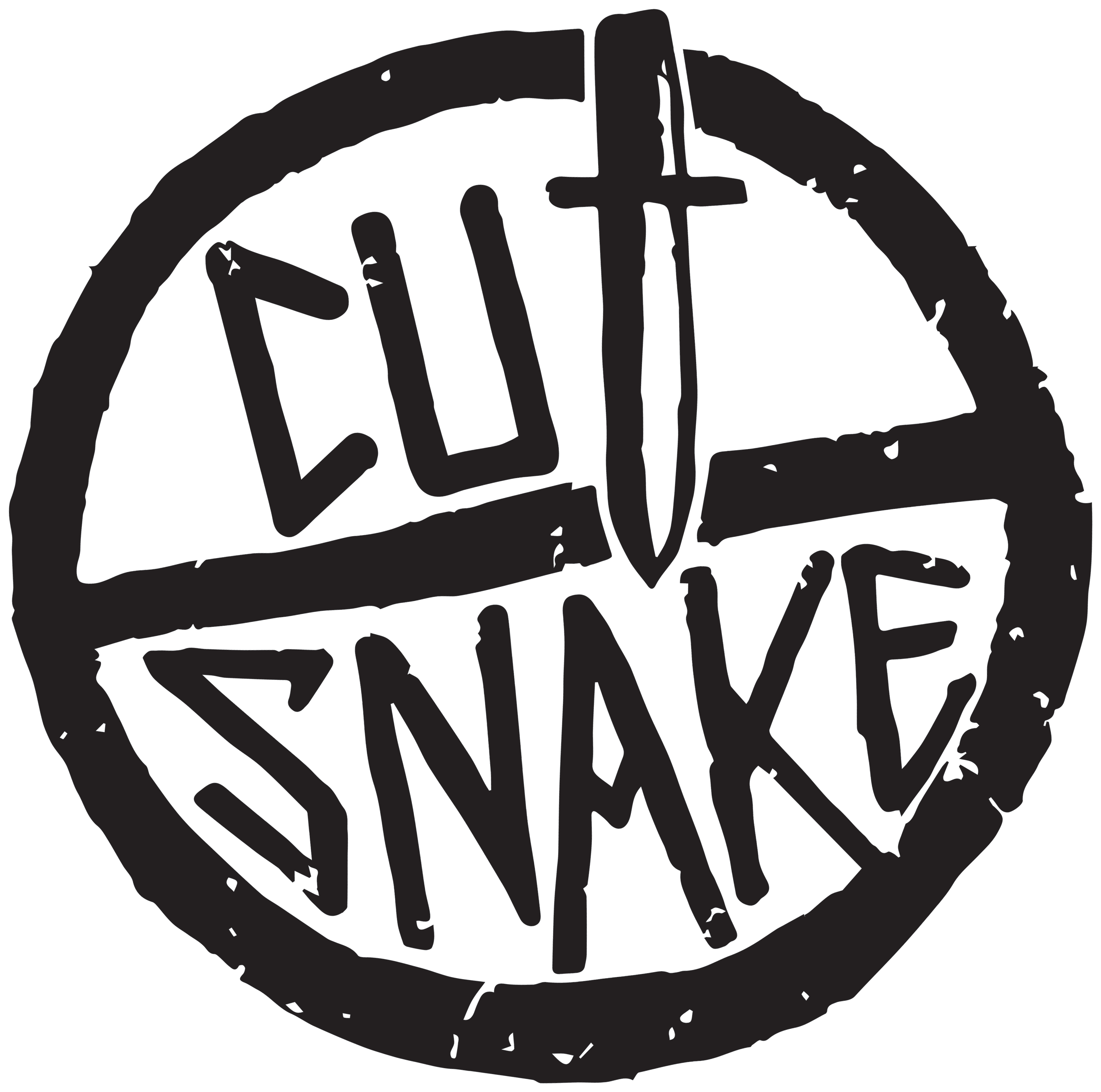 Cut Snake And Mates (3458x3390), Png Download