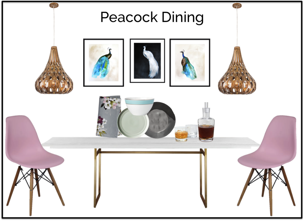 Design Board Peacock Dining - Brayden Studio Essence Side Chair (set Of 4); Pink (1000x727), Png Download