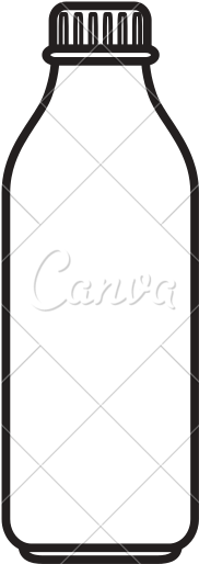 Pin Water Bottle Clipart Black And White - Glass Bottle (550x550), Png Download