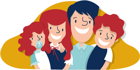 Familia Compuesta Por Una Mujer, Hombre, Niño Y Niña - Child (640x300), Png Download