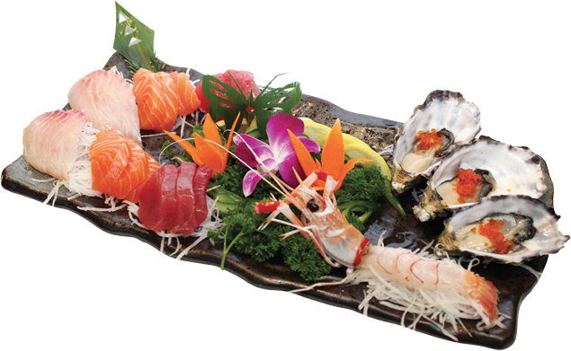 Salmon Sashimi Top Png (635x391), Png Download