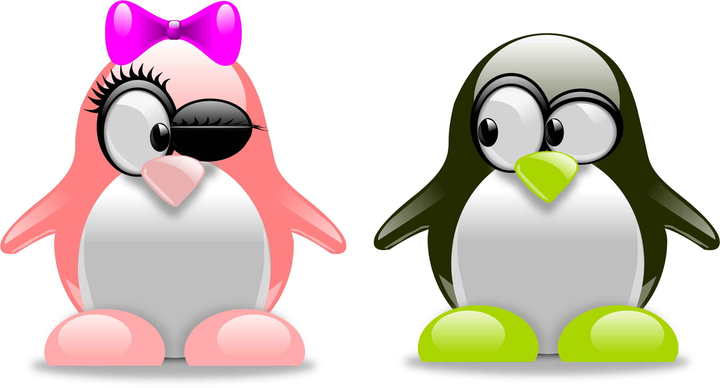 Big Image - Penguin Tux (2400x1317), Png Download