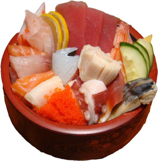 3dinner Chirashi - Sashimi (561x562), Png Download