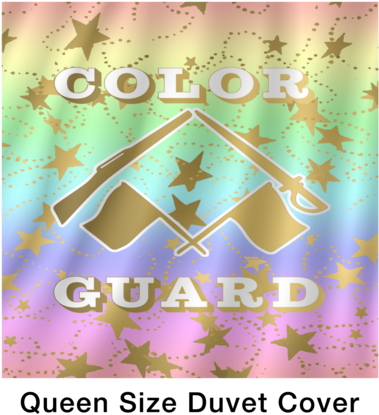 Color Guard Pastel Rainbow 2 And Gold Stars Duvet Bed - Duvet (480x480), Png Download