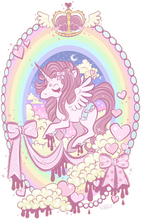 Anime Art ✮ Pony - Unicorn Wallpaper Pastel Goth (492x750), Png Download