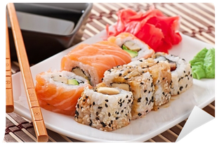 Sushi And Sashimi Wall Mural • Pixers® • We Live To - Japanese Cuisine (400x400), Png Download