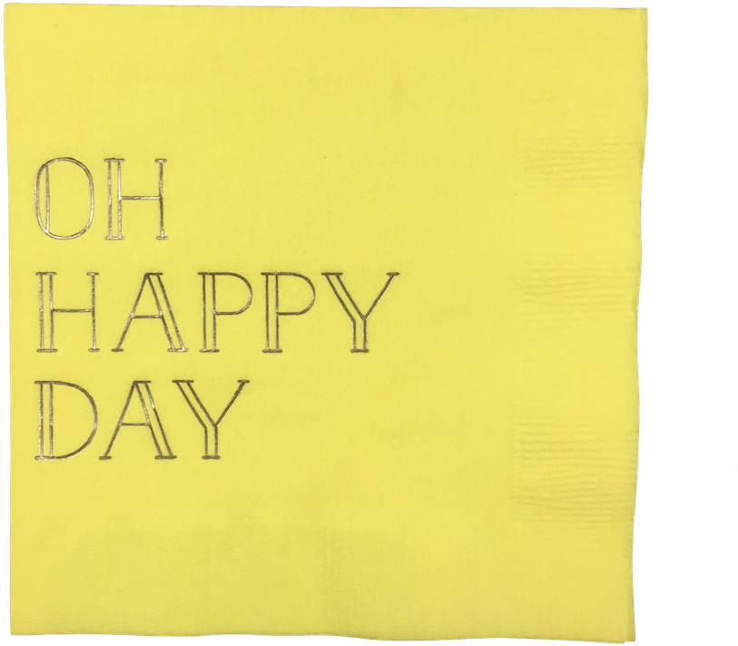 Oh Happy Day Yellow Party Napkins - Construction Paper (1024x1024), Png Download