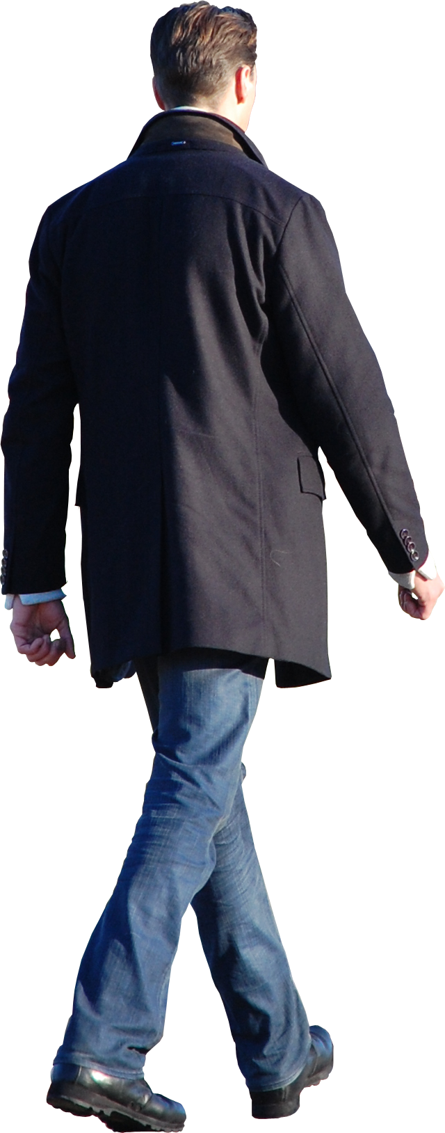 Man Walking - Via - Architextures - Download - Man Walking From Behind (640x1628), Png Download