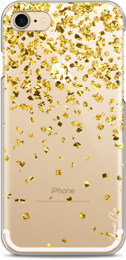 Coque Iphone 7plus/8plus Gold Glitter Confetti - Mobile Phone Case (1230x900), Png Download