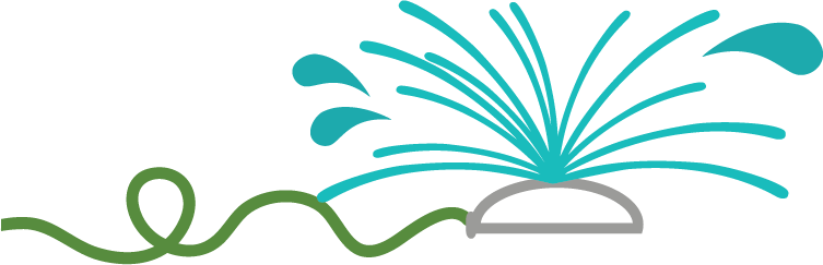 Sprinkler With Hose Svg File For Scrapbooking Summer - Sprinkler Clipart (753x243), Png Download