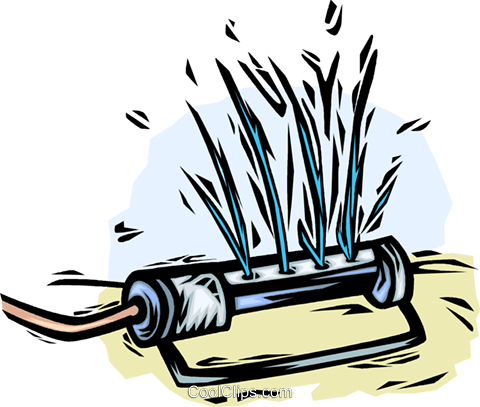 Lawn Sprinkler Royalty Free Vector Clip Art Illustration - Lawn Sprinkler Clipart (480x407), Png Download
