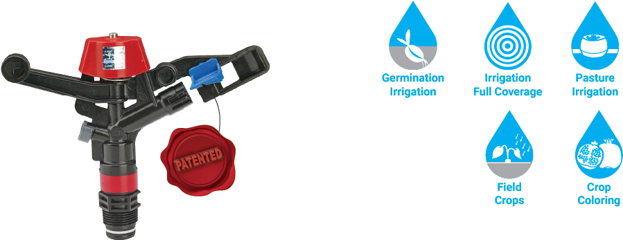 Features And Specifications - Irrigation Sprinkler (925x363), Png Download