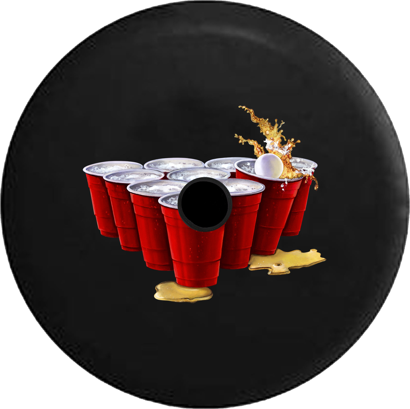 Jeep Wrangler Jl Backup Camera Day Beer Pong Red Cups - Circle (1728x1721), Png Download