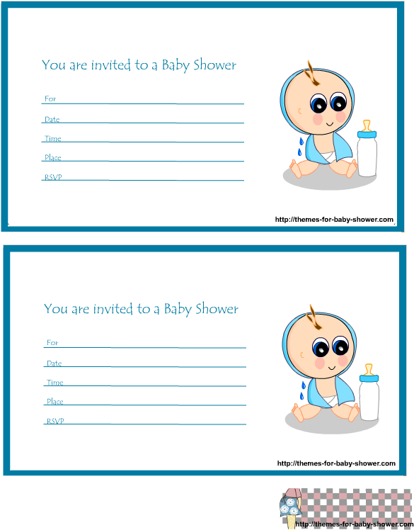 Free Printable Baby Shower Invitations Featuring A - Baby Shower (612x792), Png Download