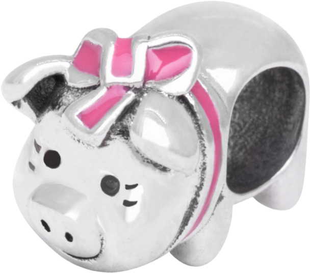 Cerdito Con Moño Rosa - Domestic Pig (675x900), Png Download