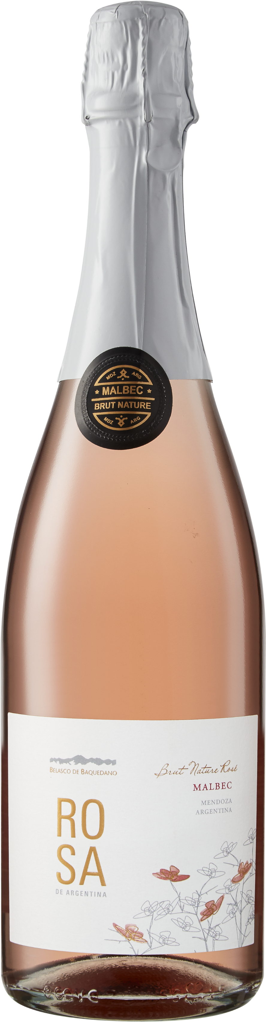 Rosa Brut Nature Rose - Belasco De Baquedano Llama Malbec (1370x3554), Png Download