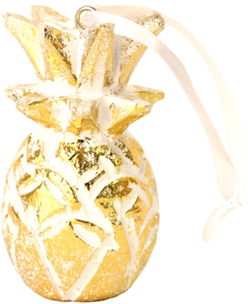 Gold White Washed Pineapple Ornament - Pineapple (600x600), Png Download