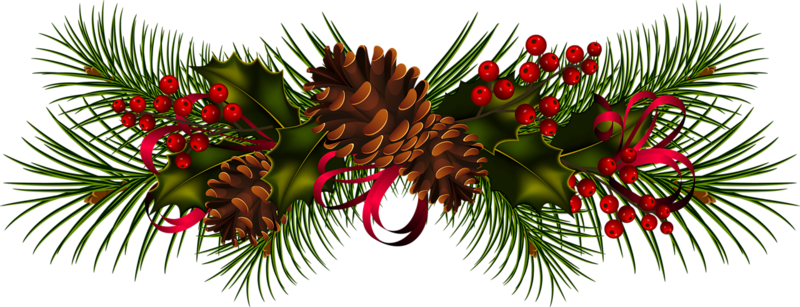 Christmas Garland Clip Art (800x307), Png Download