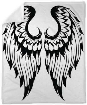 Black Wings Silhouette - Wings Vector (400x400), Png Download