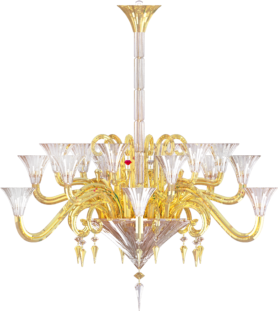 Mille Nuits Gold Mille Nuits 18l Gold Chandelier - Yellow Chandelier Png (1000x1000), Png Download