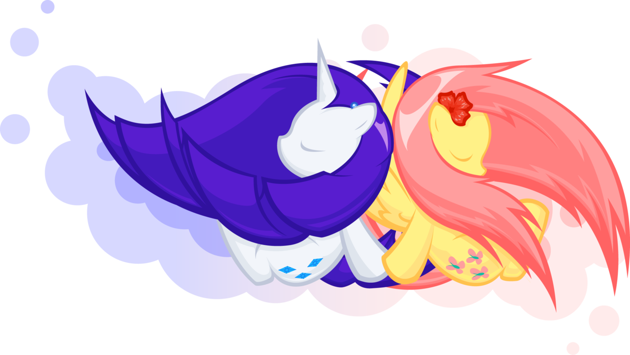 Turbulosus, Dead Source, Duo, Duo Female, Female, Flower, - De Rarity Et Fluttershy (1280x722), Png Download