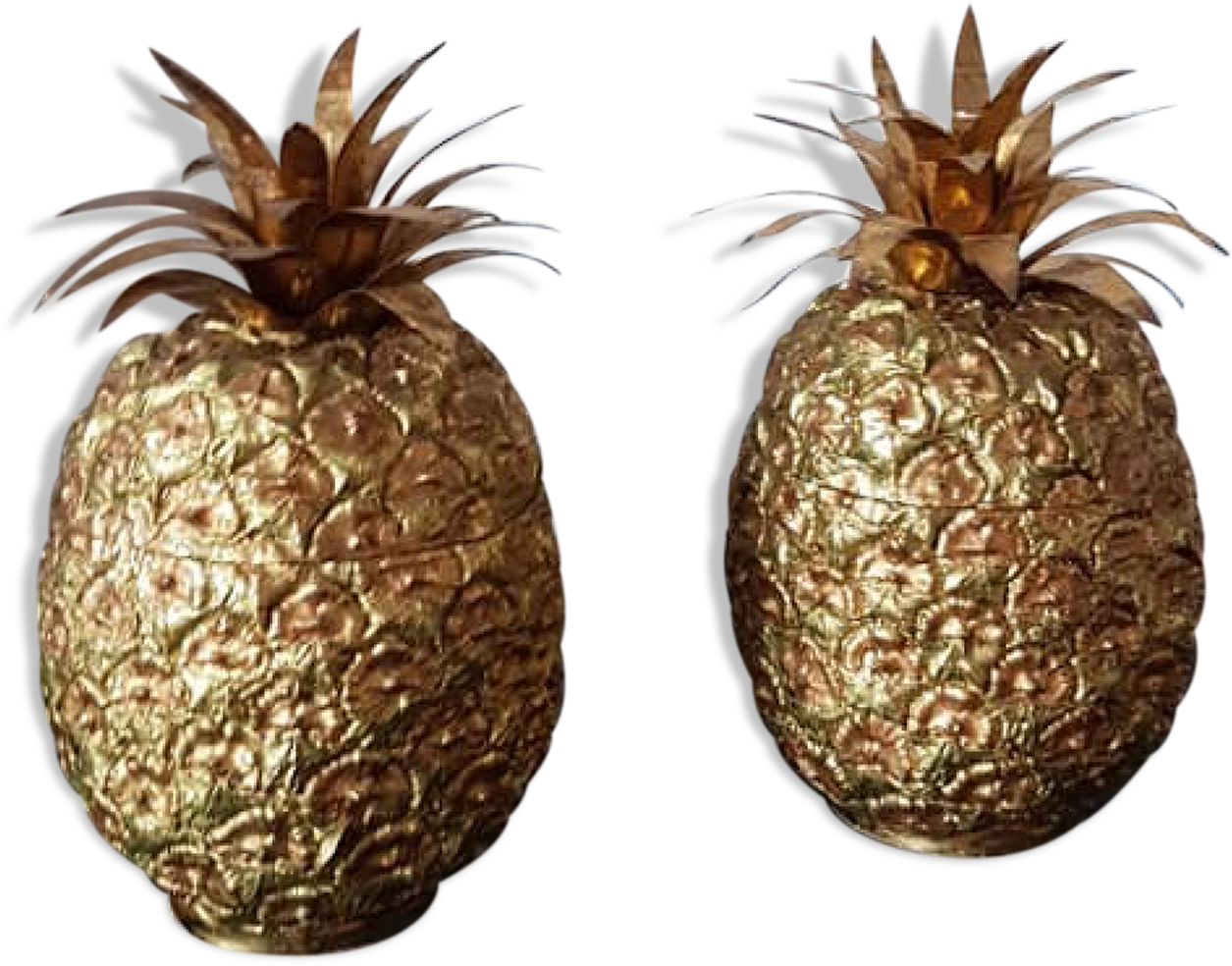 Two Pineapple In Resin And Metal Gold Dating From The - 1960s (1457x1457), Png Download