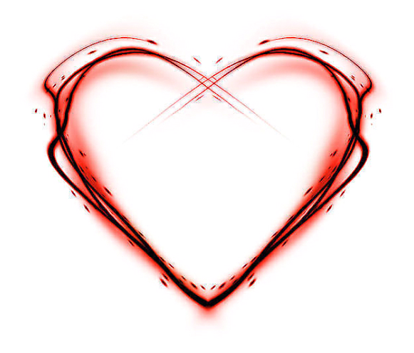 Heart Tattoo Effects Red Black Dark Notbroken Aura - Portable Network Graphics (581x496), Png Download