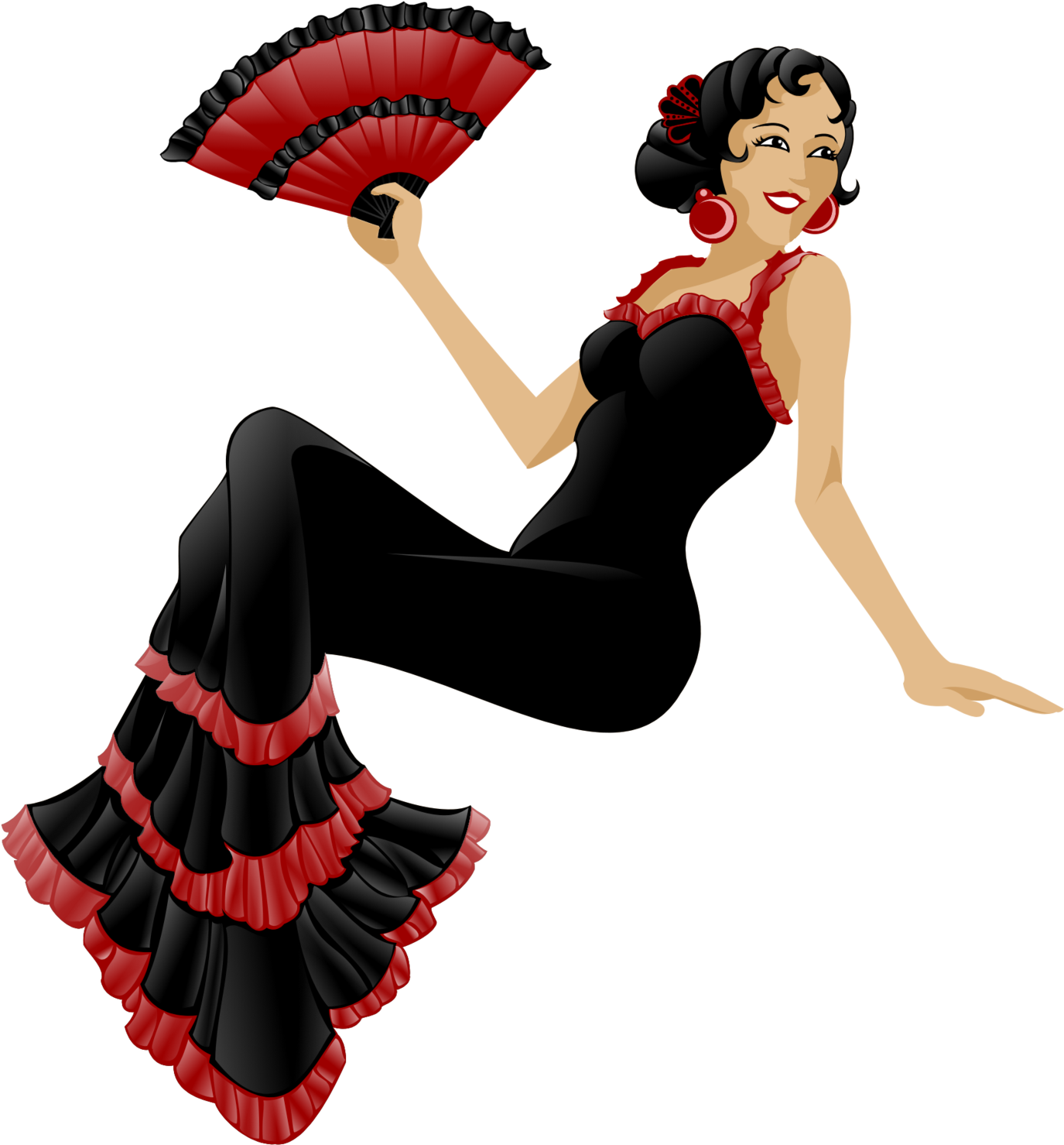 Flamenco Clipart - Spanish Dancing Clipart Transparent (1600x1535), Png Download