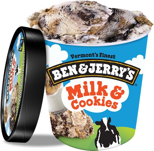 Milk & Cookies Ice Cream, Pint - Ben And Jerry's New York Super Fudge Chunk (500x500), Png Download