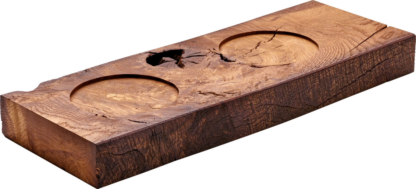 Presenter Old Wood Cm With 2 Recesses - Wood (1440x654), Png Download