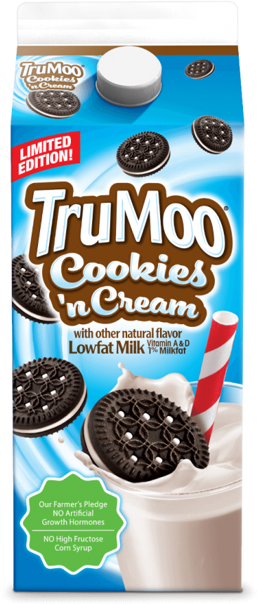 Trumoo Cookies 'n Cream 1% Lowfat Milk - Trumoo Cookies And Cream Milk (547x900), Png Download