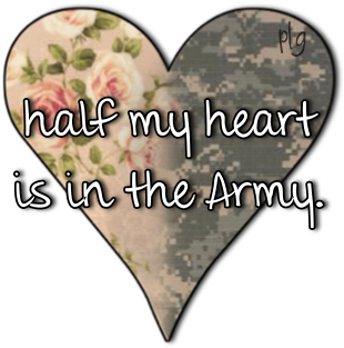 Half Of My Heart Is In The Army - Army Girlfriend Love Stuff (417x417), Png Download