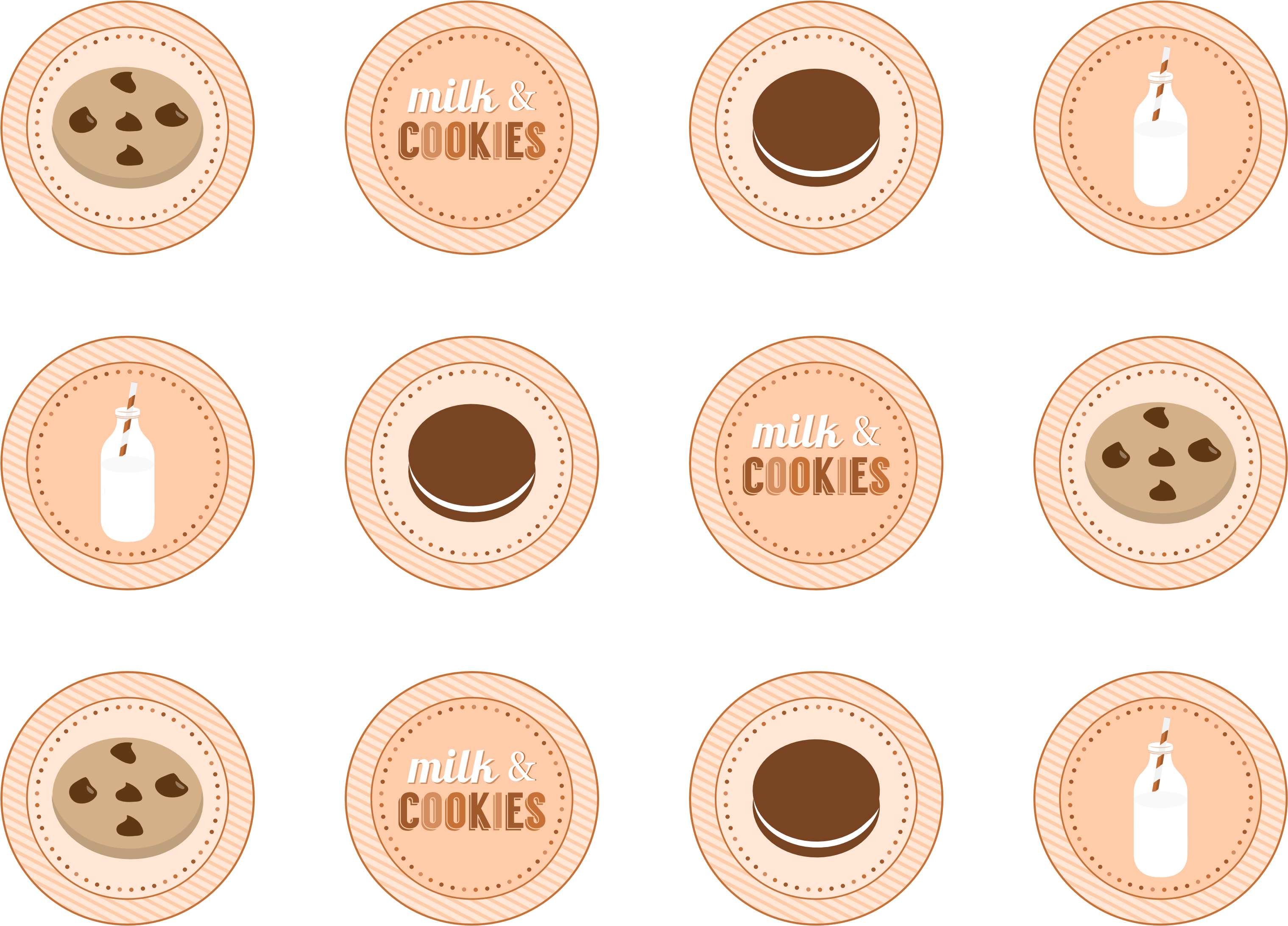 Cookies And Milk Printable (3300x2550), Png Download