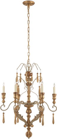 Katherine Medium Chandelier In French Antique And Gold - Gold Antique Chandelier (480x480), Png Download