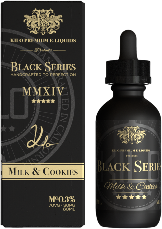 Milk & Cookies - Vape Juice Kelo Black (568x804), Png Download