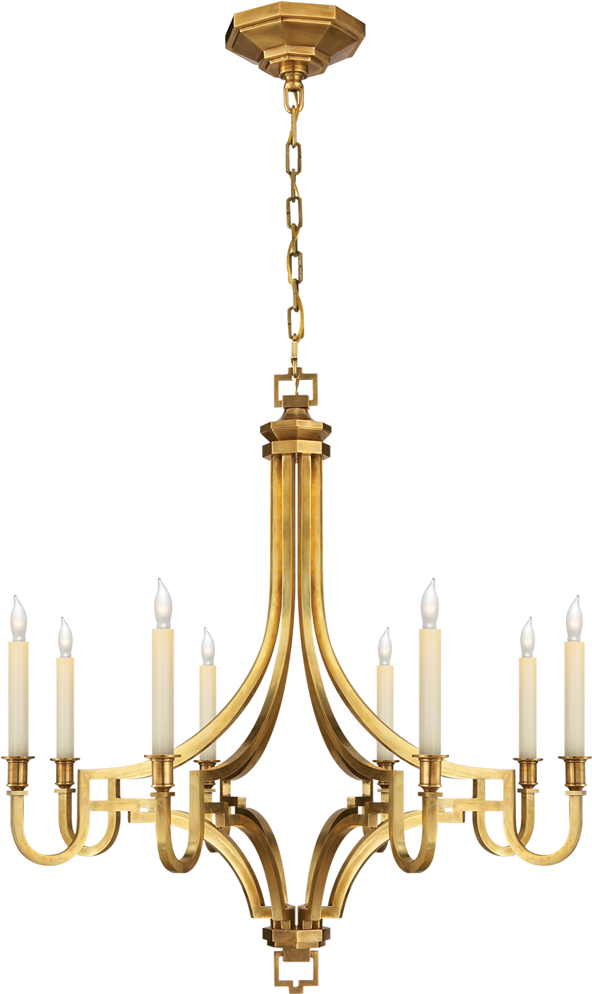 Mykonos Small Chandelier In Antique-burnished Brass, - Visual Comfort Mykonos (1440x1440), Png Download