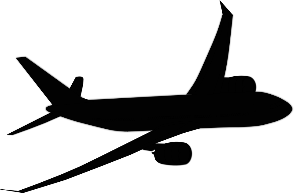 Airplane Vector Png - Aeroplane Clipart Black And White (960x630), Png Download