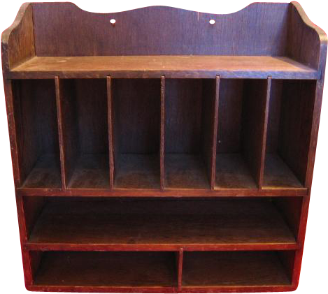 Old Wood Wall Or Shelf Rack For Display With 9 Compartments - Bookcase (468x468), Png Download