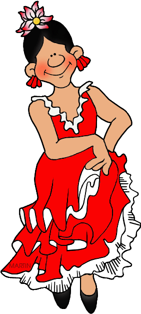 Spanish Flamenco Dancer - Phillip Martin Clipart Spain (304x648), Png Download