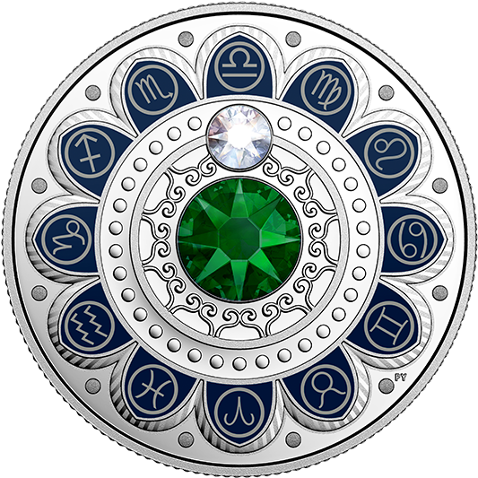 Pure Silver Coin Made With Swarovski® Crystals - Pure Silver Coin Made With Swarovski Crystals Zodiac (570x570), Png Download