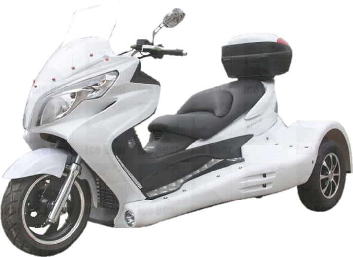 Zodiac 300cc Trike, 3-wheel Scooter - Icebear Zodiac Pst300-19 300cc Trike Metallic White (800x600), Png Download