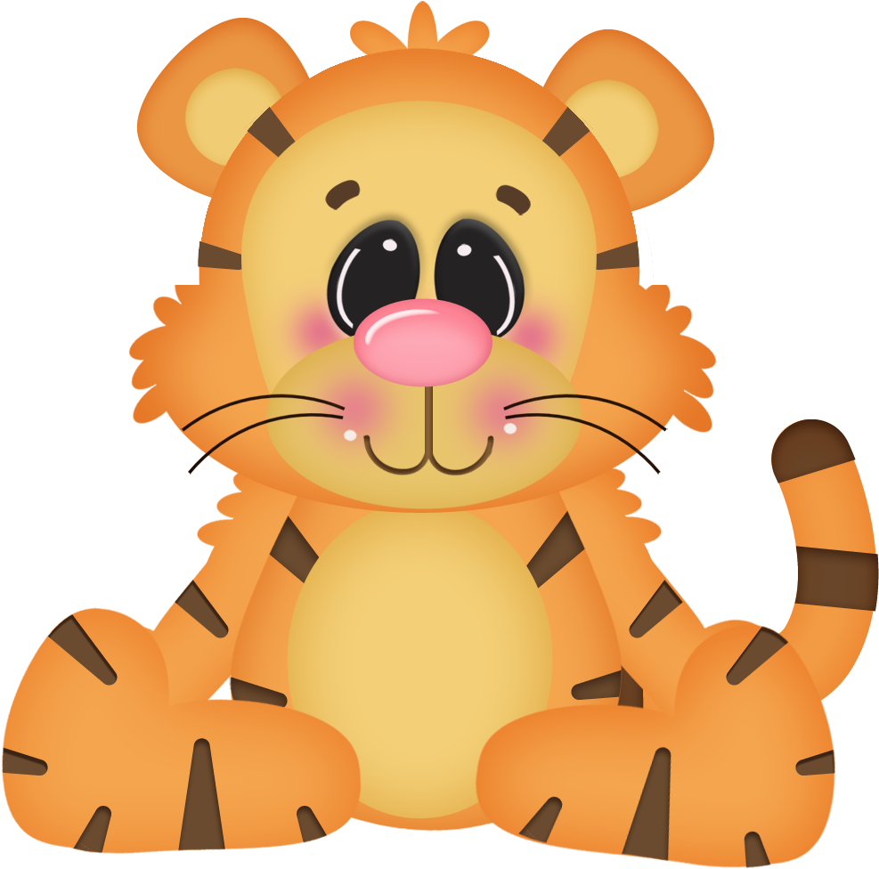 Baby Tiger Clip Art - Tigre Baby Safari Png (1003x975), Png Download