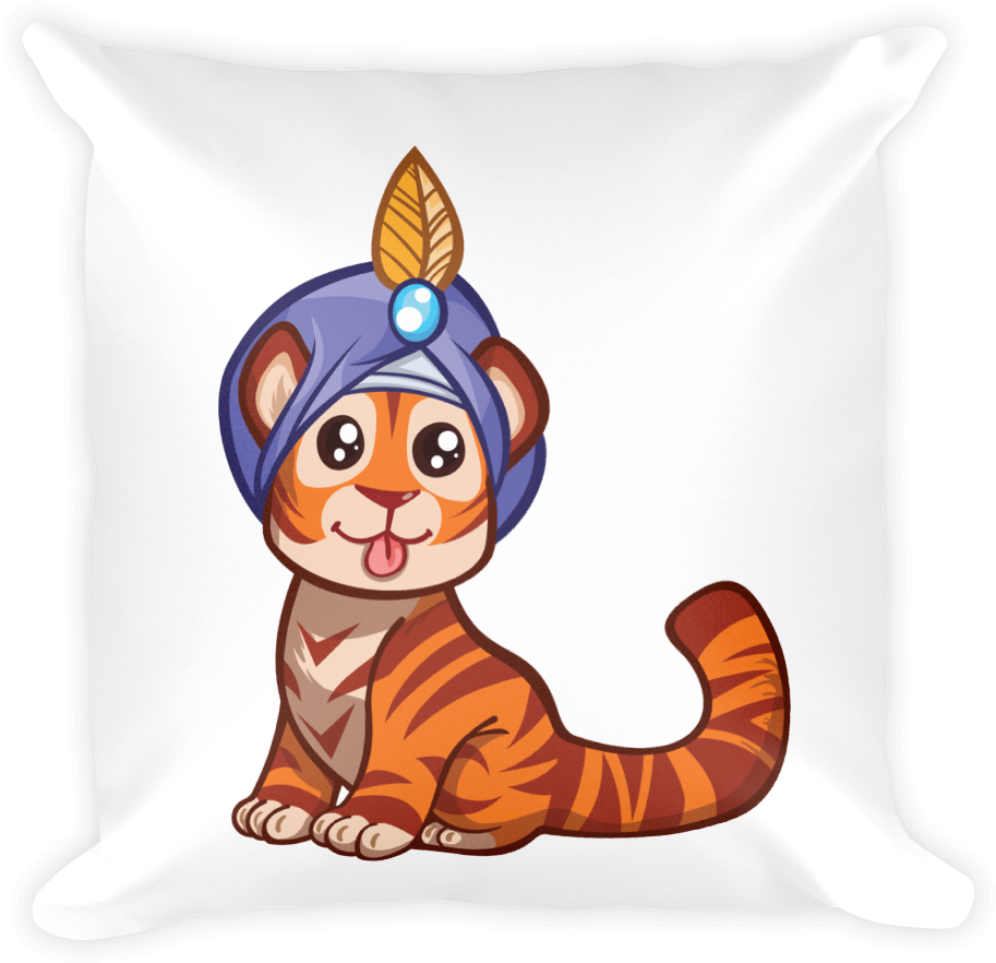 Square Pillow - Tiger (1000x1000), Png Download