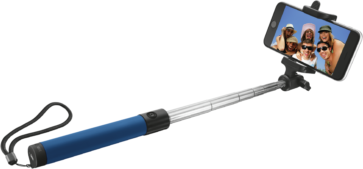 Trust Bluetooth Foldable Selfie Stick - Trust Foldable Selfie Stick With Built-in Bluetooth (1479x800), Png Download
