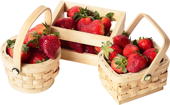 Paniers De Fraises - Strawberry (595x370), Png Download