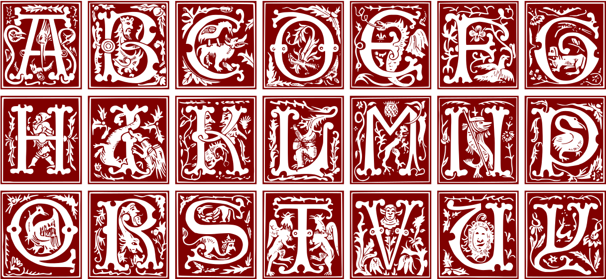 File - Ornamental Alphabet - 16th Century - Svg - Illuminated Manuscript (1280x622), Png Download