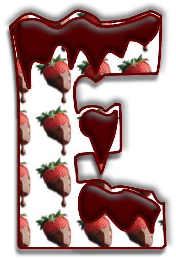 Alfabeto De Fresas Con Chocolate - Alphabet (345x508), Png Download