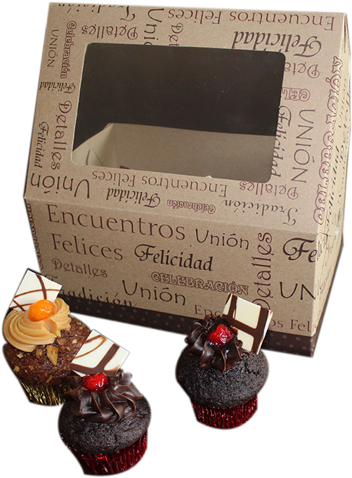 Cajas Cupcake X6 - Box (800x800), Png Download