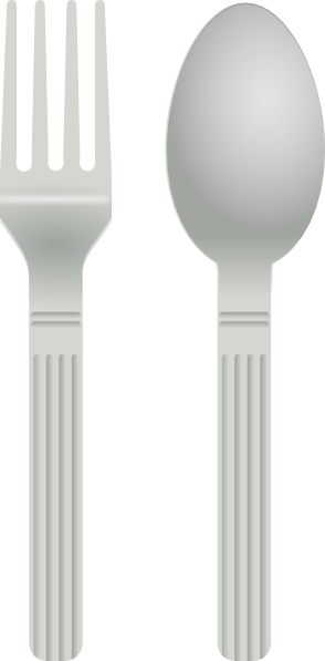 Free Vector Fork And Spoon Clip Art - Png Fork And Spoon (294x597), Png Download