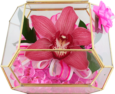 Orquidea En Cristal - Arreglos Floral Para El 10 De Mayo (400x327), Png Download